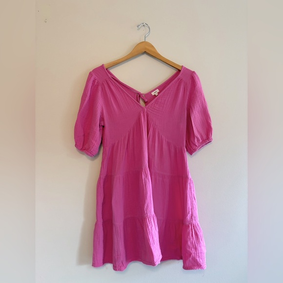 aerie Dresses & Skirts - Aerie Pink "Lip Gloss" Pool to Party Cover Up Dress Size M